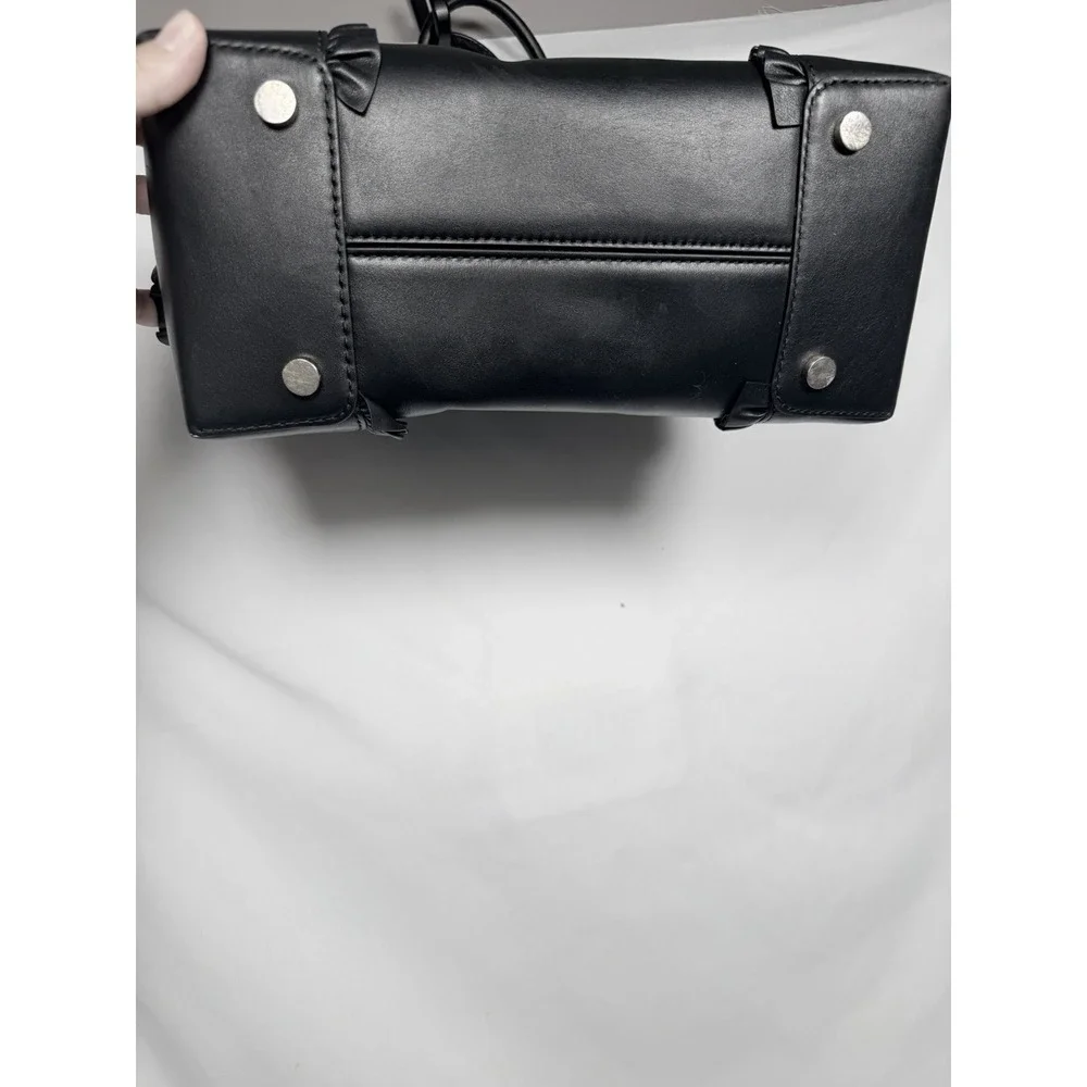 Michael Kors Mercer Gallery Medium Tote Black Leather Ruffle Satchel Purse